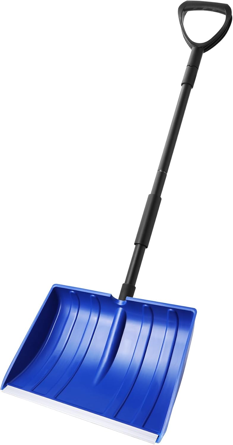 Yocada 55" Snow Shovel for Driveway and Home - Heavy Duty Snow Removal Tool with D-Grip Handle