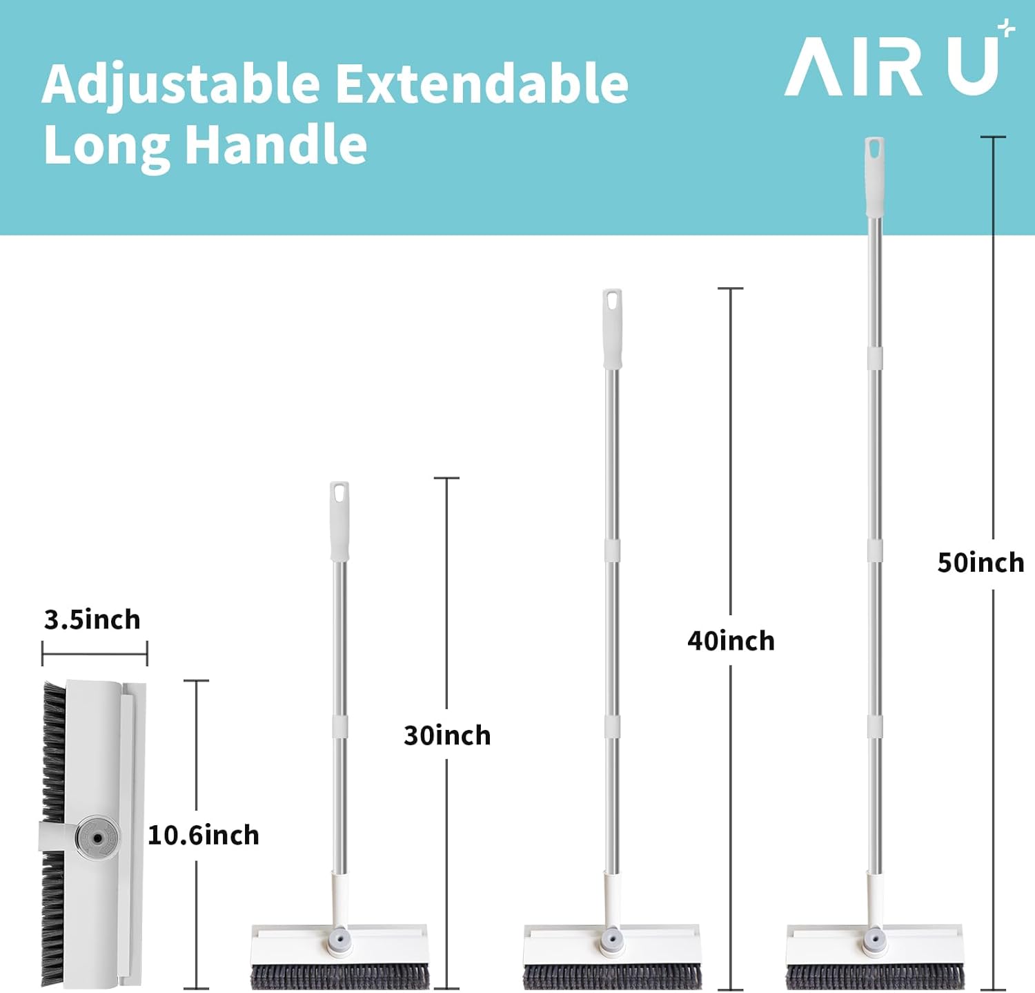 3-in-1 Floor Heavy Duty Cleaning Scrub Brush with Long Handle